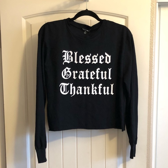 Blessed Grateful Thankful Cropped Top - Picture 3 of 9